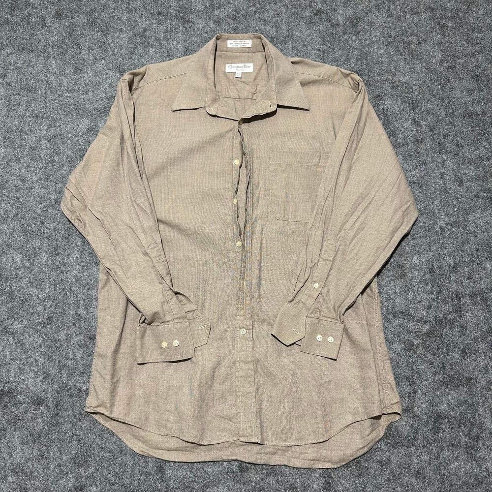 Christian‎ Dior Homme Tan Button-Up Shirt Men’s Size Large